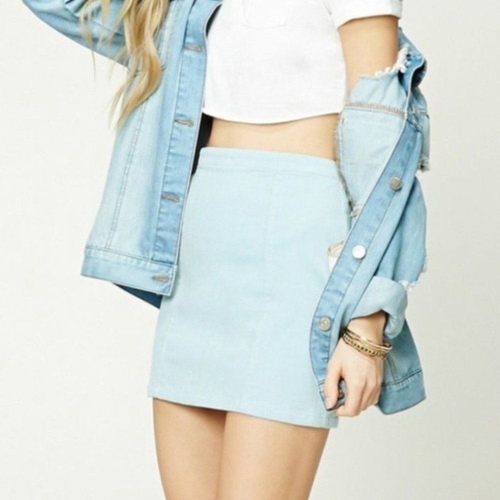 Forever 21 Pastel Blue Mini Skirt